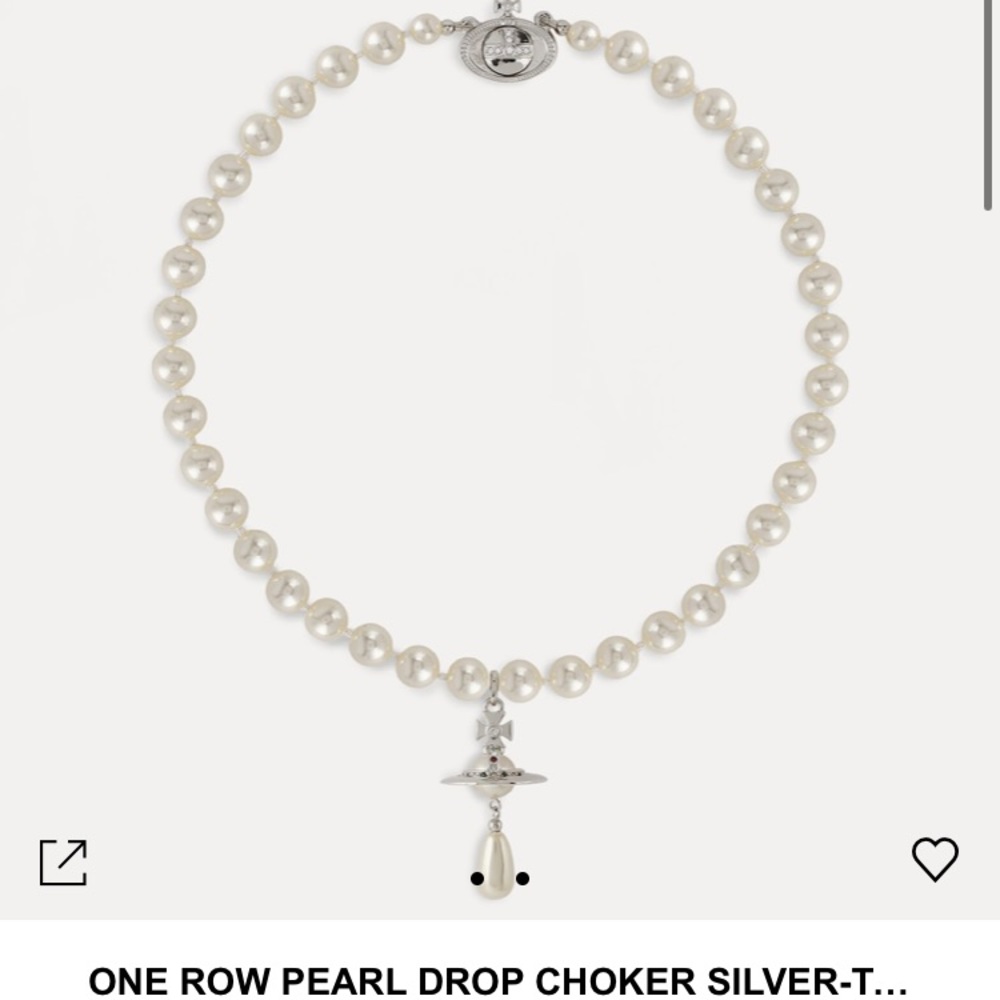Vivienne Westwood One Row Pearl Drop Choker